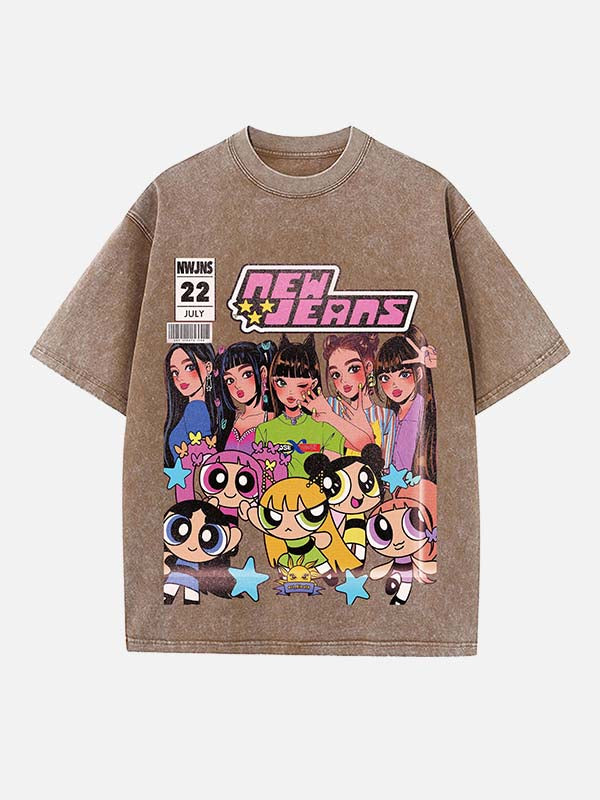 NewJeans Print Round Neck T-shirt