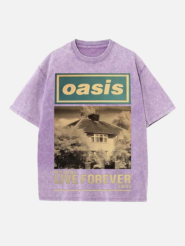 Oasis Print Round Neck T-shirt