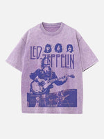 Led Zeppelin Print Round Neck T-shirt