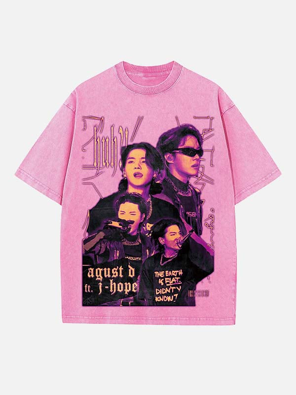 BTS Print Round Neck T-shirt