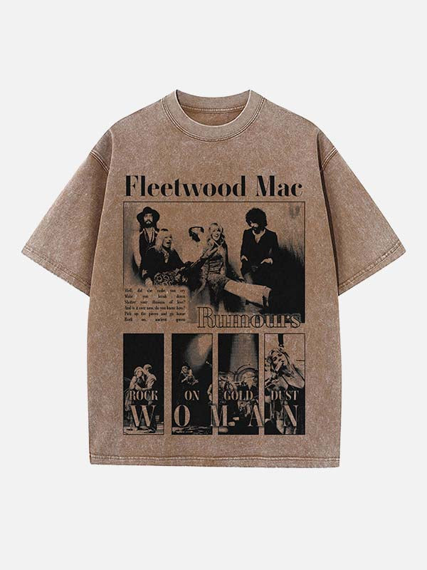 Fleetwood Mac Print Round Neck T-shirt