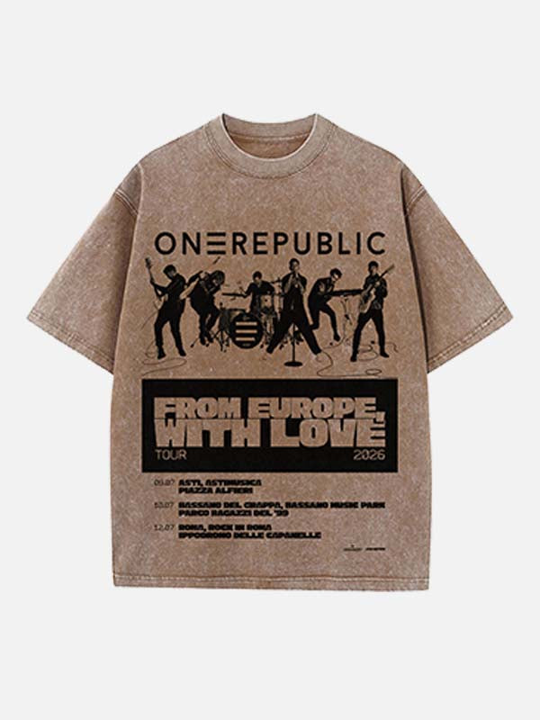 OneRepublic Print Round Neck T-shirt