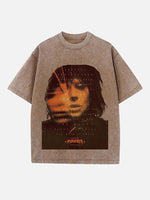 Lady Gaga Print Round Neck T-shirt