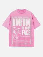 Korn Print Round Neck T-shirt