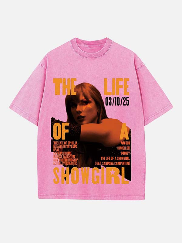 Taylor Swift Print Round Neck T-shirt