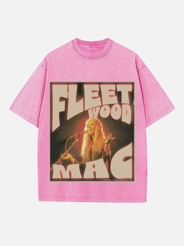 Fleetwood Mac Print Round Neck T-shirt