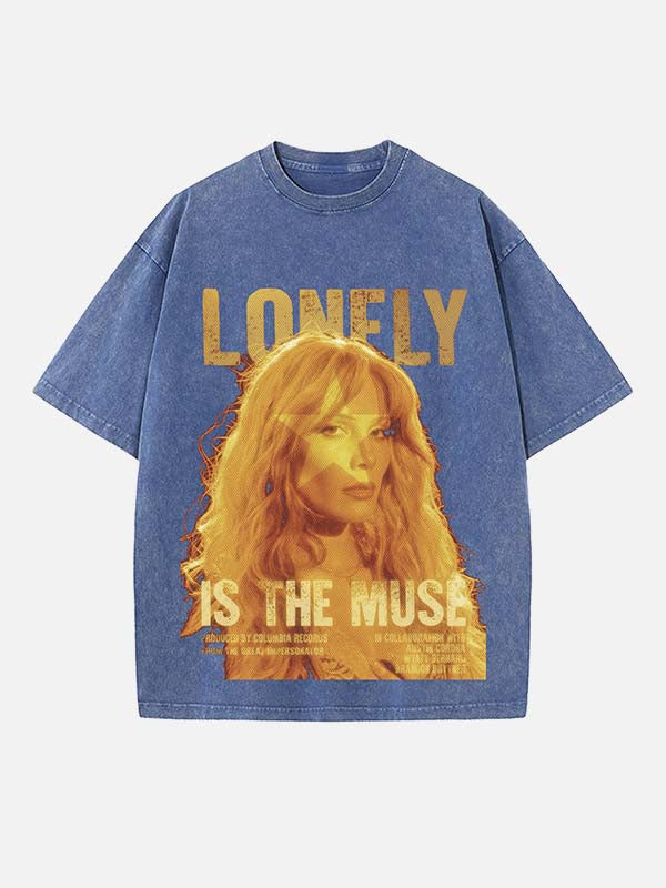 Halsey Print Round Neck T-shirt