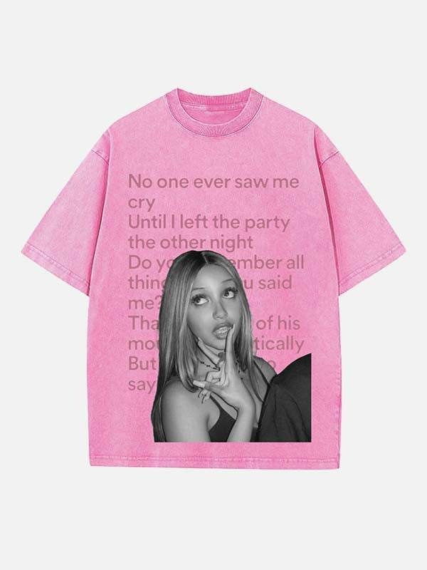 PinkPantheress Print Round Neck T-shirt