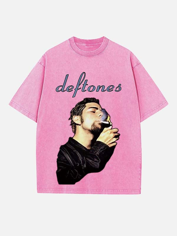 Deftones Print Round Neck T-shirt