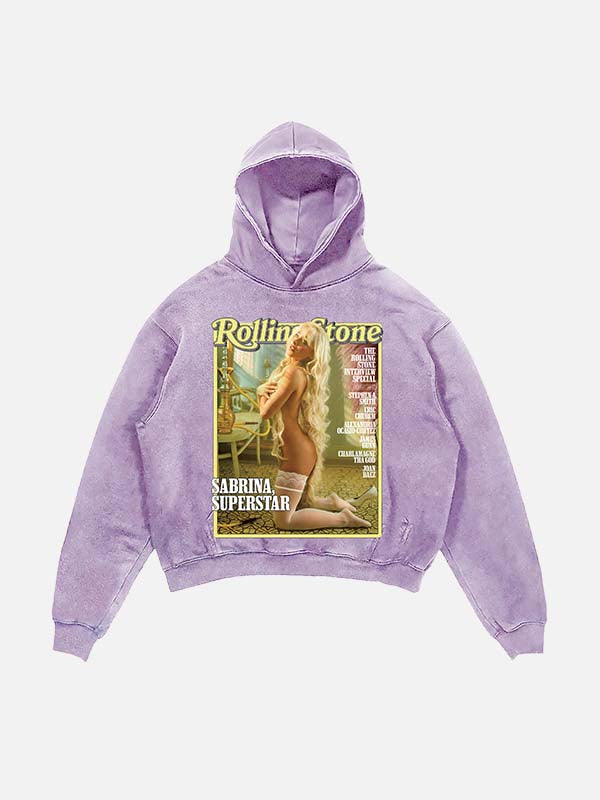 Sabrina Carpenter Print Slant Pockets Hoodie