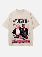 Bruno Mars & BLACKPINK Rosé Print Round Neck T-shirt