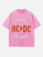 AC/DC Print Round Neck T-shirt