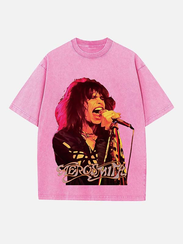 Aerosmith Print Round Neck T-shirt