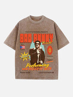 Bad Bunny Print Round Neck T-shirt