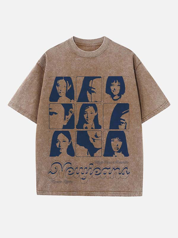 NewJeans Print Round Neck T-shirt