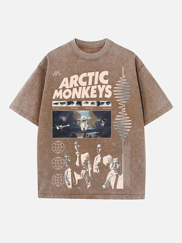 Arctic Monkeys Print Round Neck T-shirt