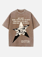 Led Zeppelin Print Round Neck T-shirt