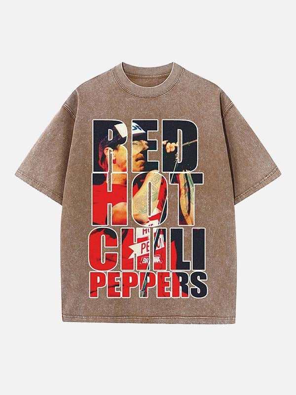 Red Hot Chili Peppers Print Round Neck T-shirt