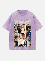 Miley Cyrus Print Round Neck T-shirt