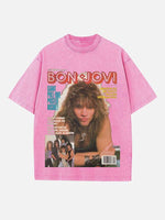 Bon Jovi Print Round Neck T-shirt