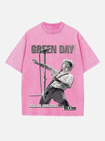 Green Day Print Round Neck T-shirt