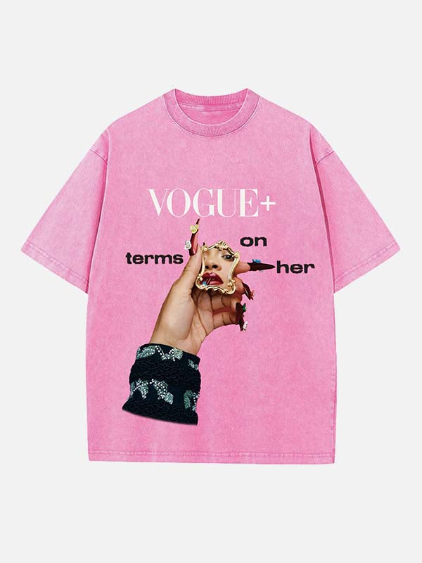 Rihanna Print Round Neck T-shirt