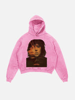 Lady Gaga Print Slant Pockets Hoodie