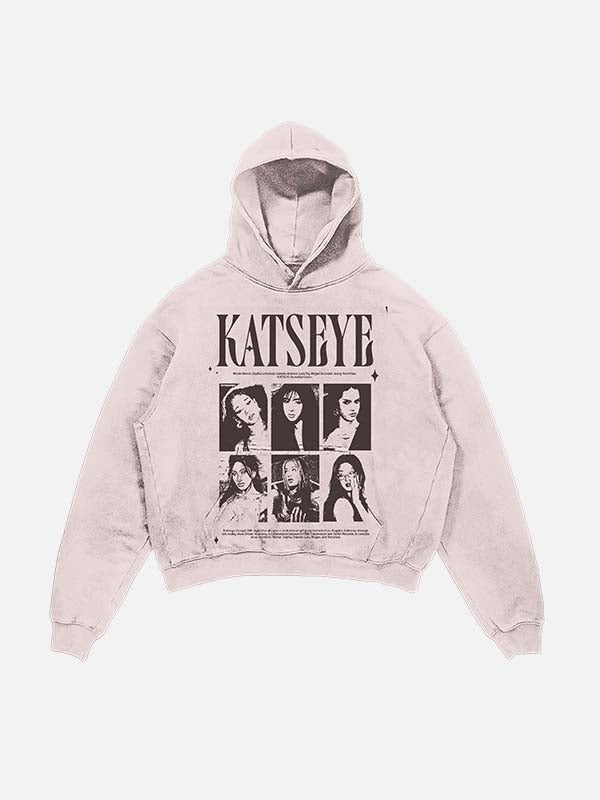 KATSEYE Print Slant Pockets Hoodie