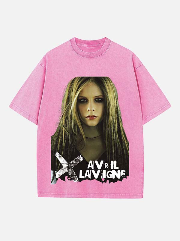 Avril Lavigne Print Round Neck T-shirt