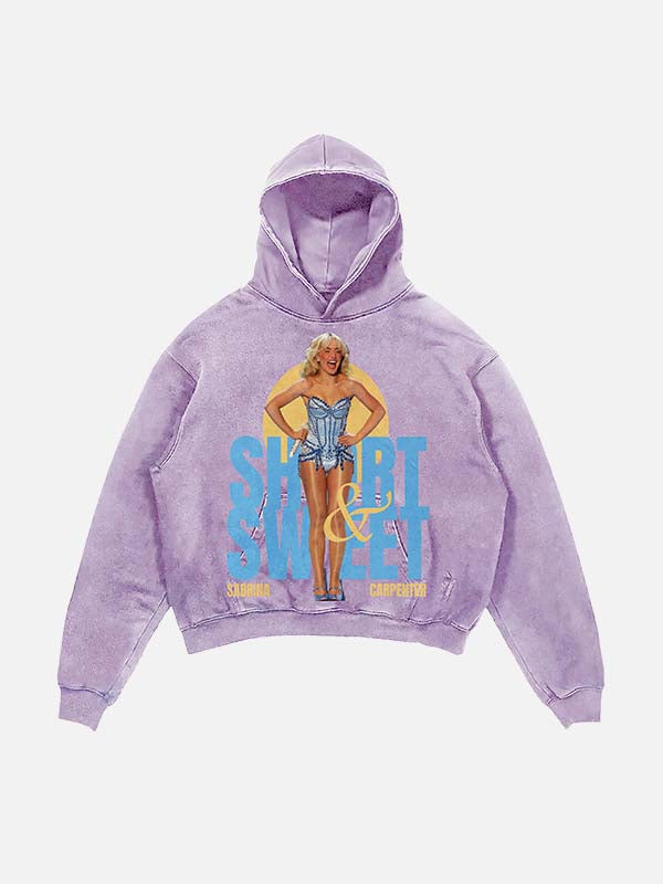 Sabrina Carpenter Print Slant Pockets Hoodie