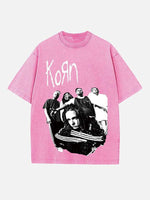 Korn Print Round Neck T-shirt
