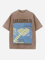 Led Zeppelin Print Round Neck T-shirt