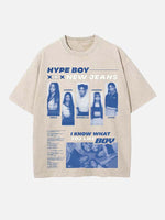NewJeans Print Round Neck T-shirt