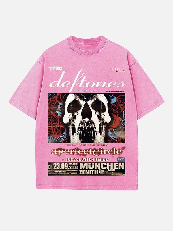Deftones Print Round Neck T-shirt