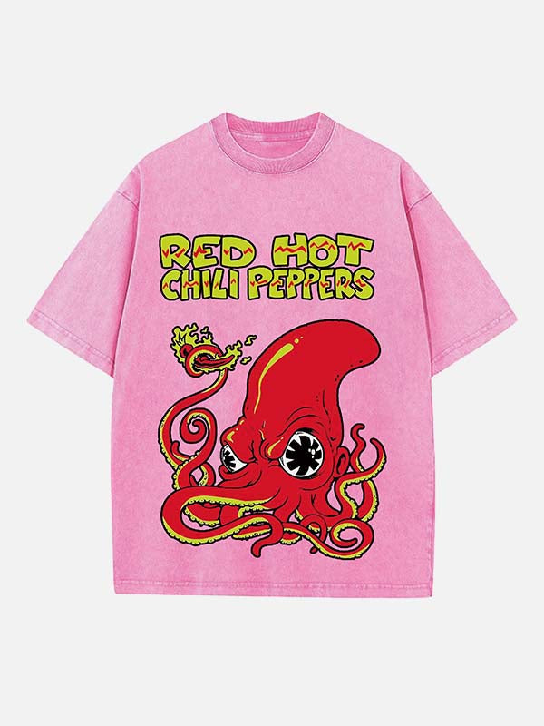 Red Hot Chili Peppers Print Round Neck T-shirt