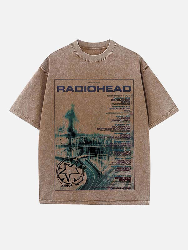 Radiohead Print Round Neck T-shirt
