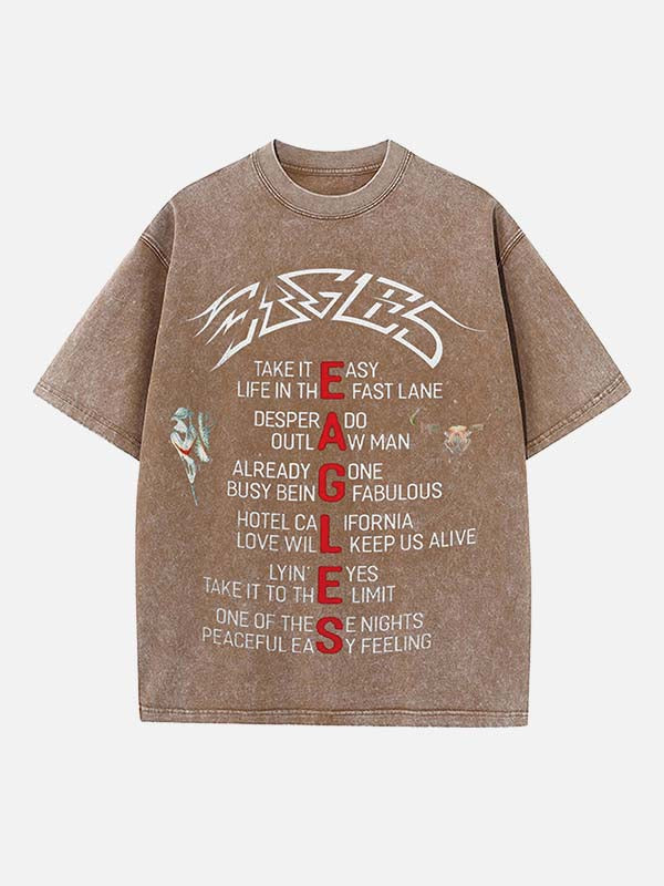 Eagles Print Round Neck T-shirt