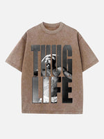2Pac Print Round Neck T-shirt
