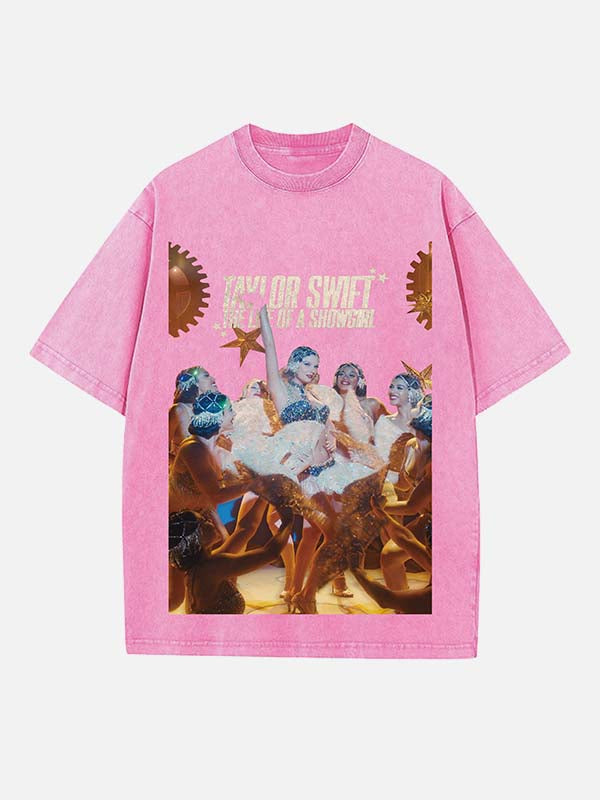 Taylor Swift Print Round Neck T-shirt
