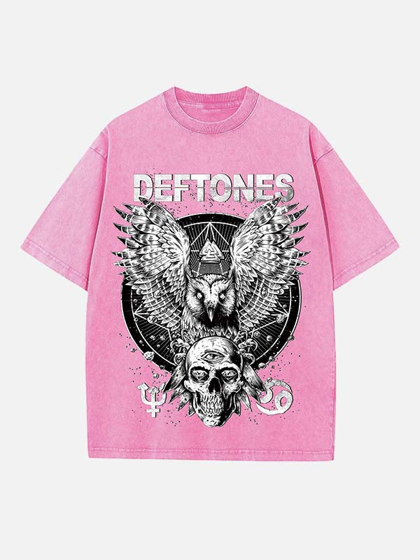 Deftones Print Round Neck T-shirt