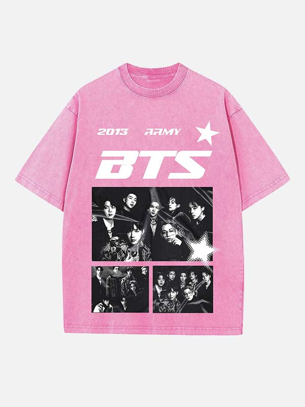BTS Print Round Neck T-shirt