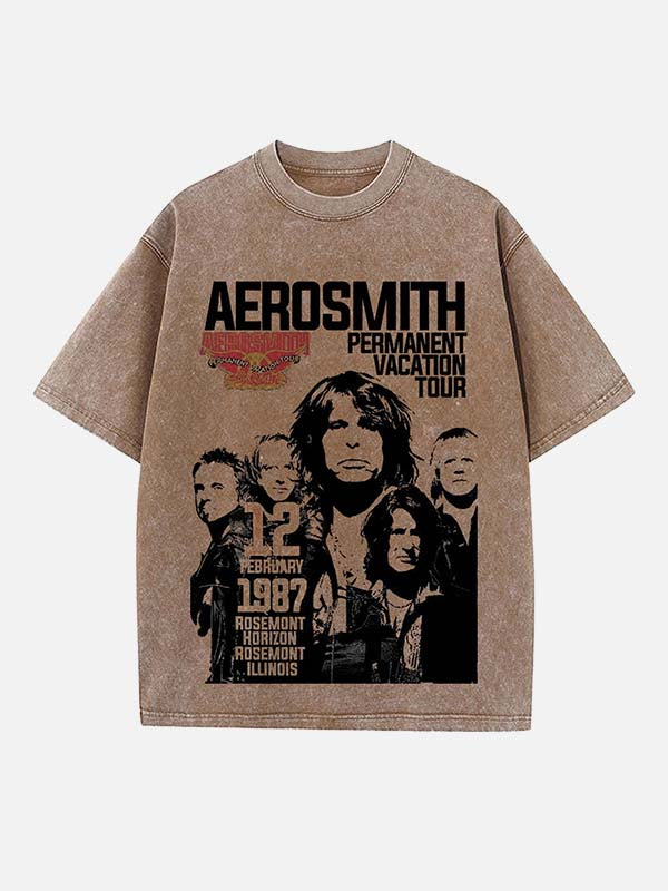 Aerosmith Print Round Neck T-shirt