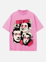 Green Day Print Round Neck T-shirt