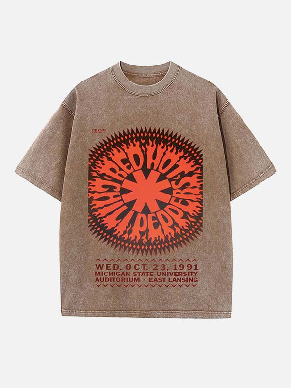 Red Hot Chili Peppers Print Round Neck T-shirt