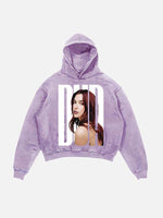 Dua Lipa Print Slant Pockets Hoodie