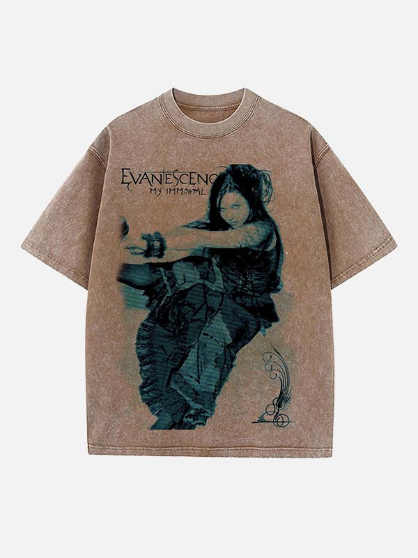 Evanescence Print Round Neck T-shirt
