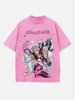 NewJeans Print Round Neck T-shirt