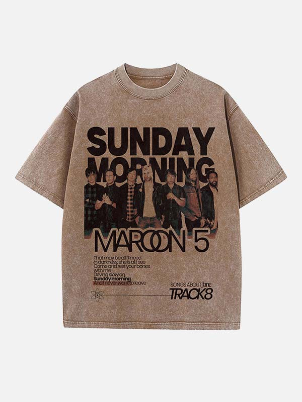 Maroon 5 Print Round Neck T-shirt