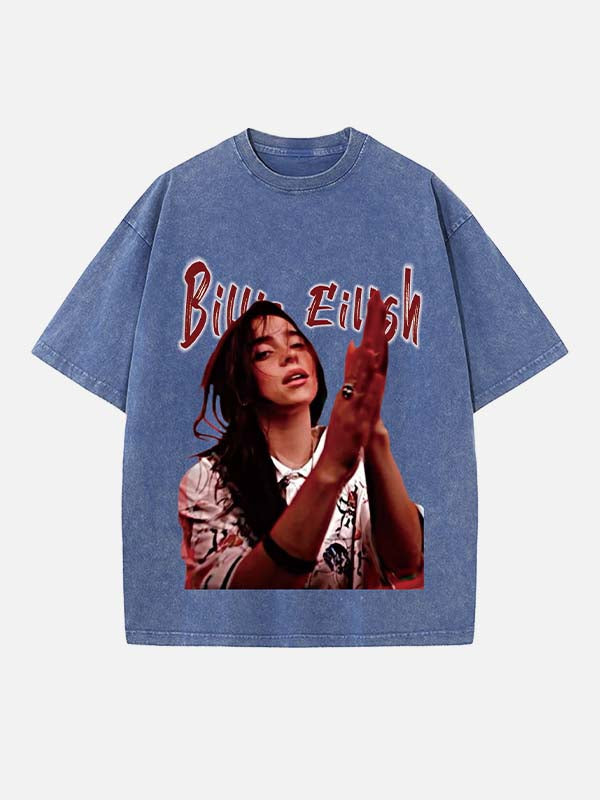 Billie Eilish Print Round Neck T-shirt