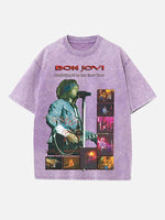 Bon Jovi Print Round Neck T-shirt